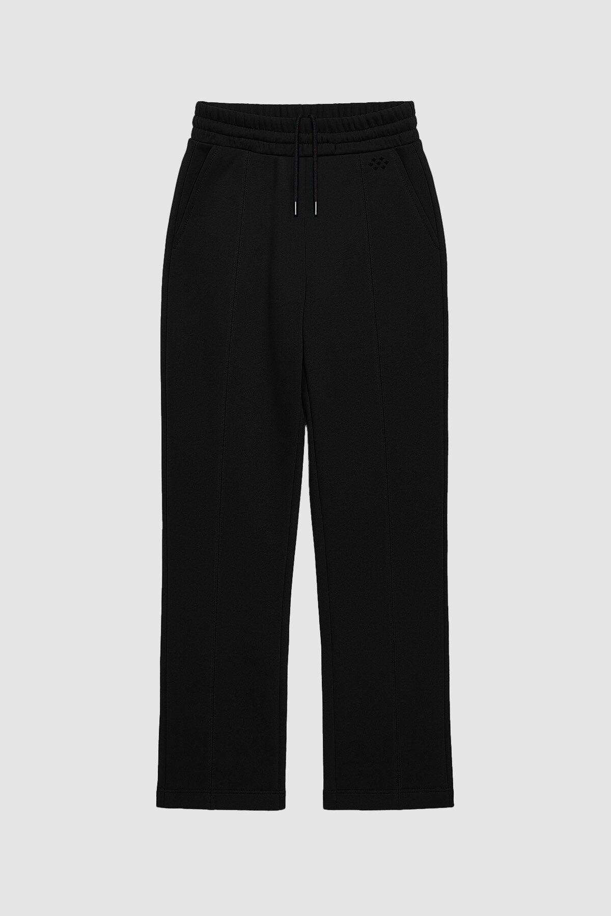 Siyah Geniş Paça Ön Dikiş Detaylı Battal Büyük Beden Kadın Eşofman Altı - 94654