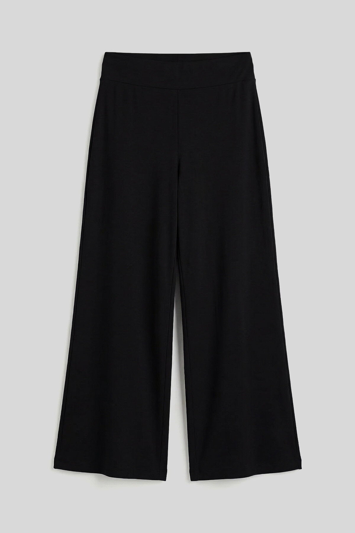 Siyah Comfort Fit Geniş Paça Korsajlı Palazzo Kadın Pantolon - 94681