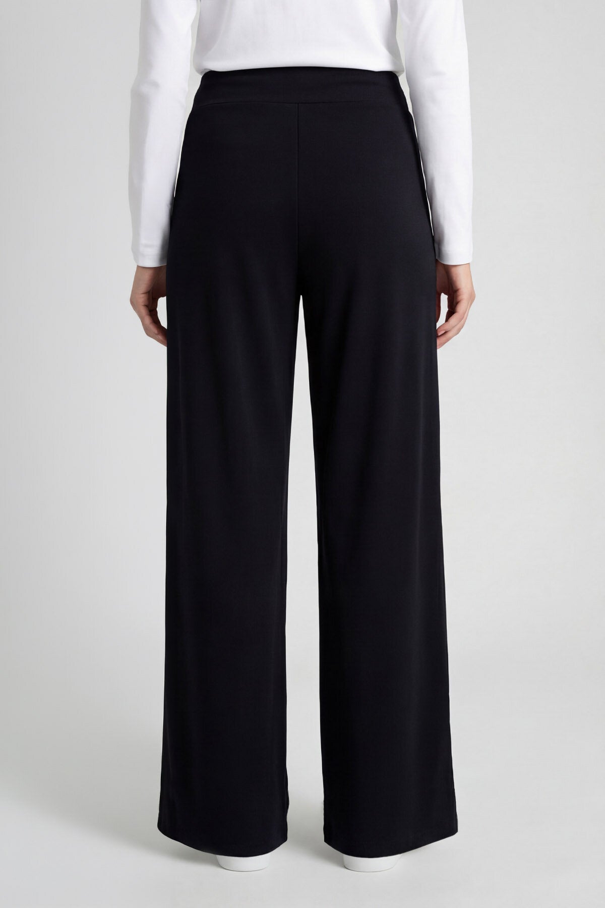 Siyah Comfort Fit Geniş Paça Korsajlı Palazzo Kadın Pantolon - 94681