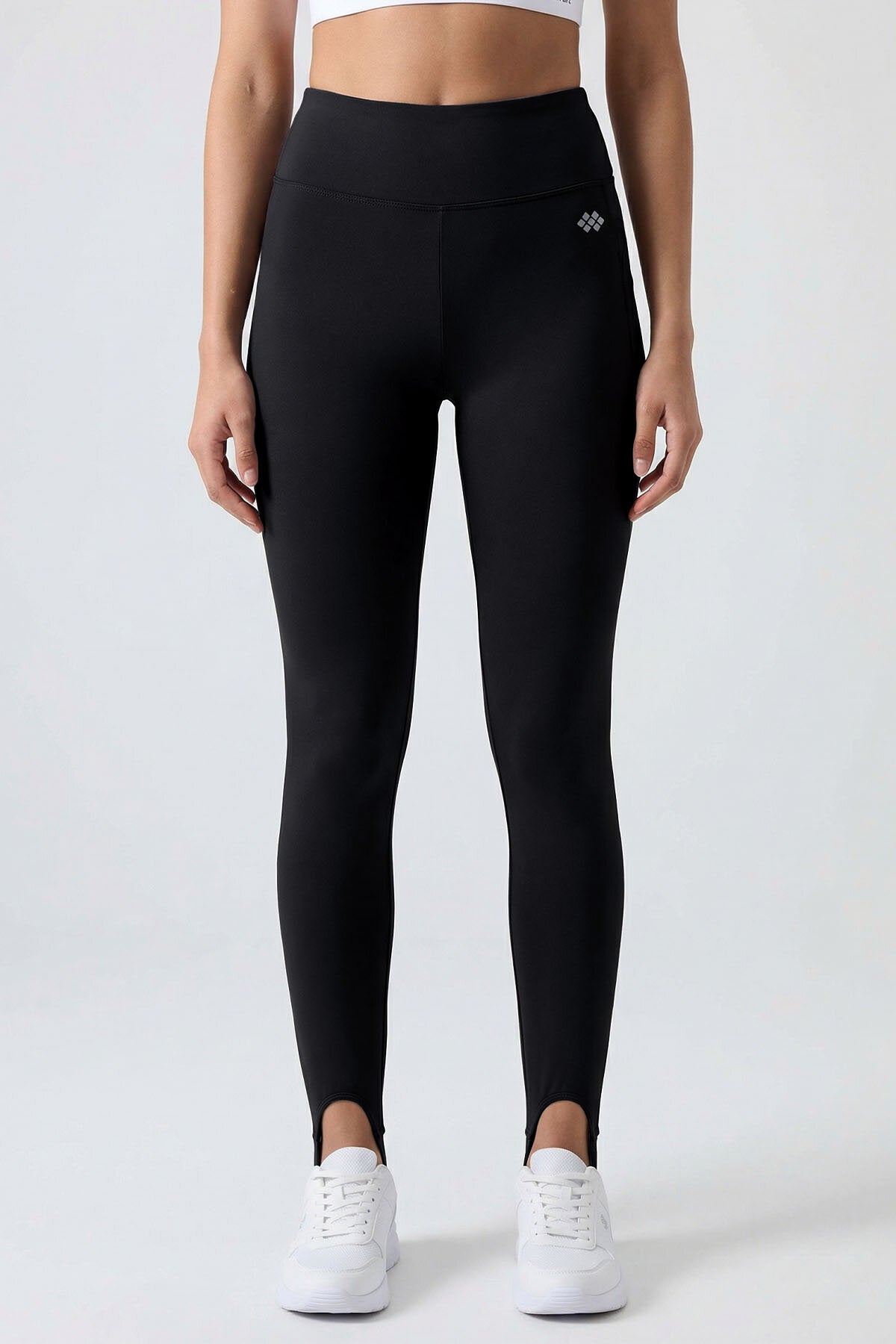 Siyah Standart Fit Esnek Spor Performans Kadın Topuklu Tayt - 94685