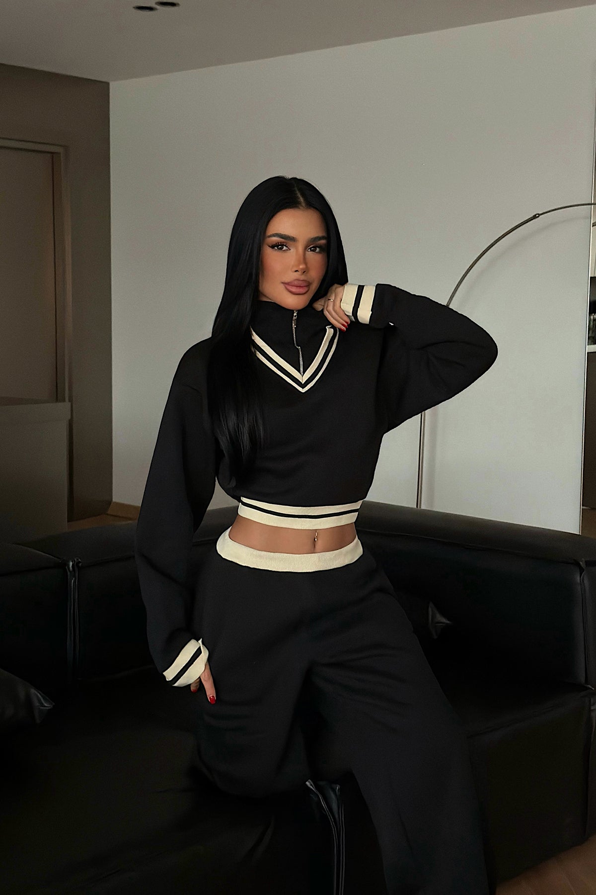 Siyah Sonora Eşofman Takımı ATE-4358