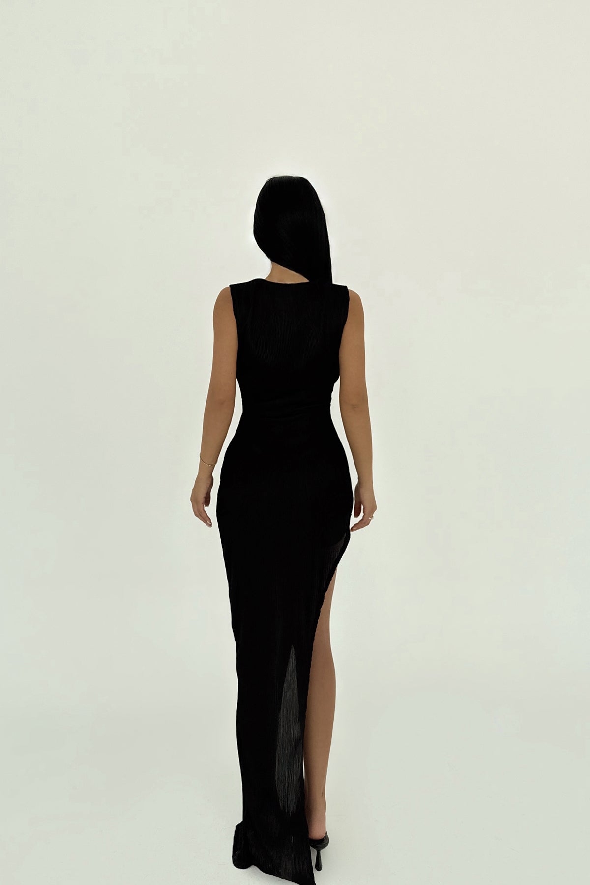 Siyah Bathilda Uzun Elbise ATE-1936