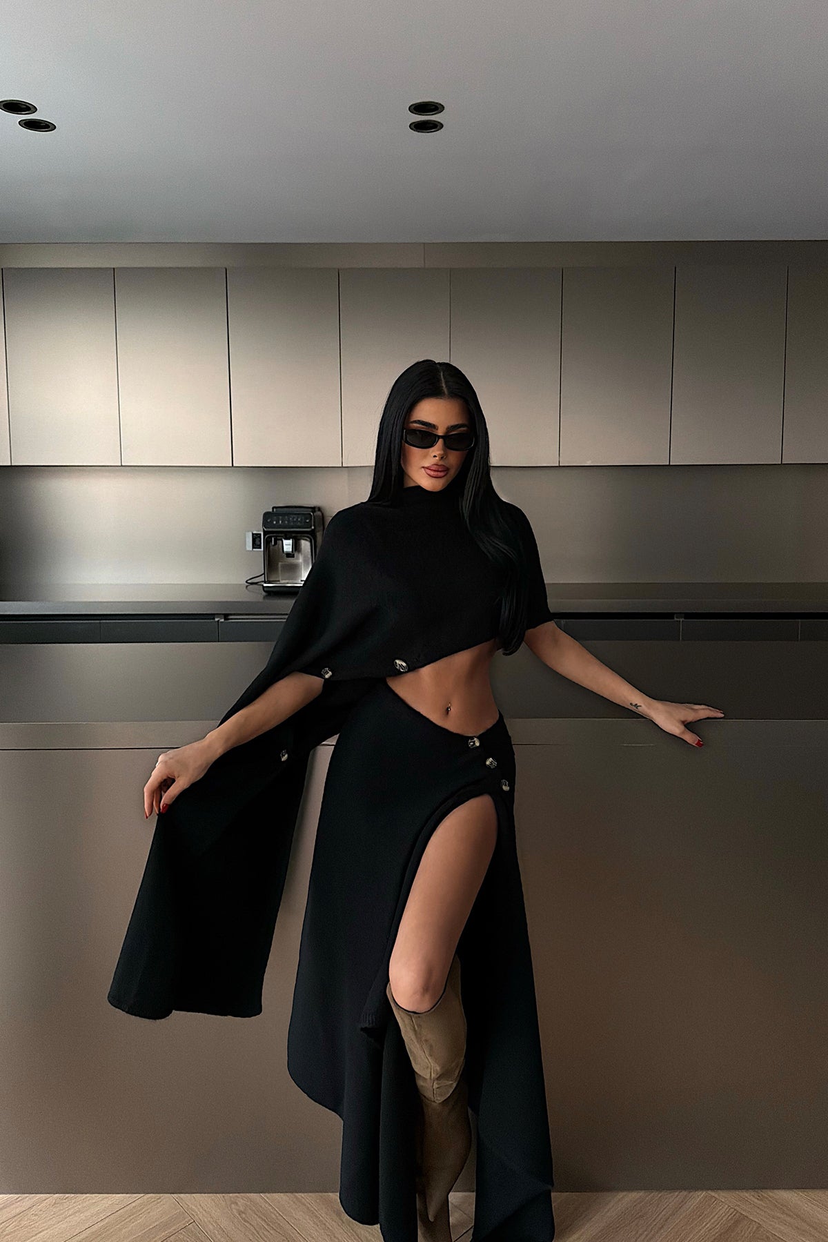 Siyah Suzette Triko Takım ATE-4399