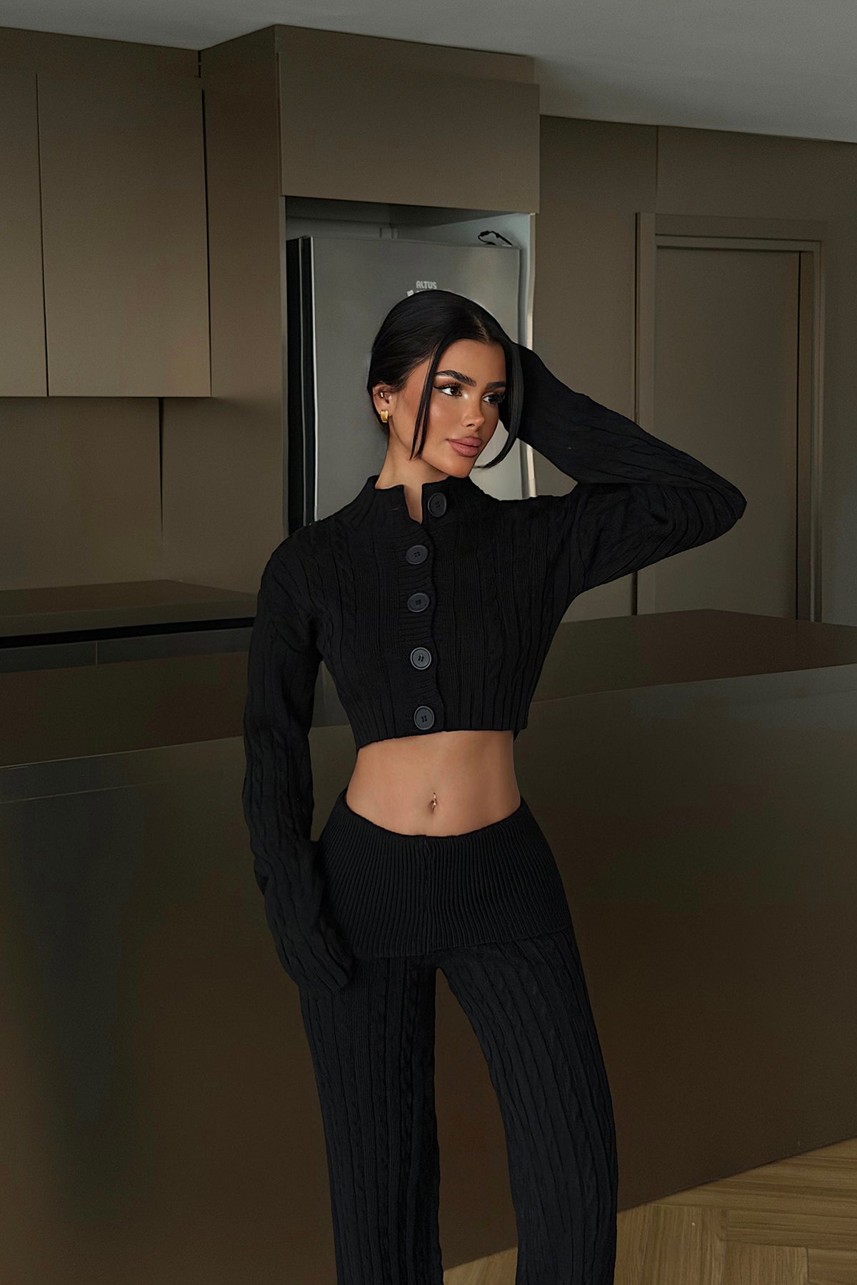 Siyah Isobel Triko Takım ATE-4501