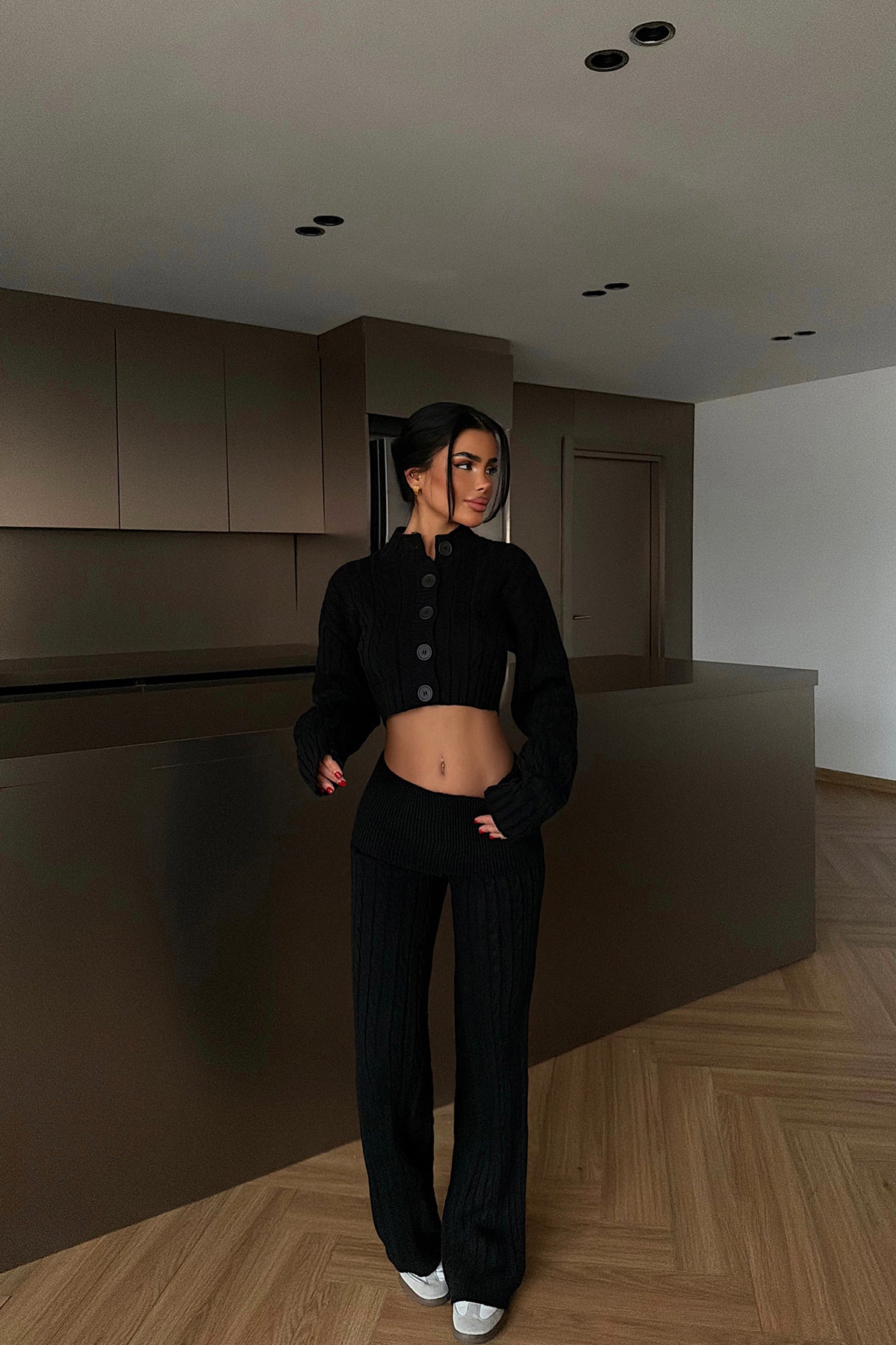 Siyah Isobel Triko Takım ATE-4501