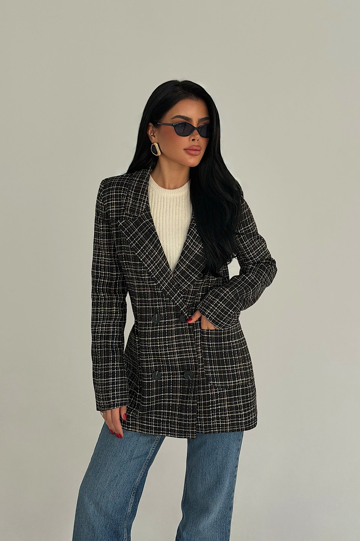 Siyah Ekose Kody Ceket ATE-3966