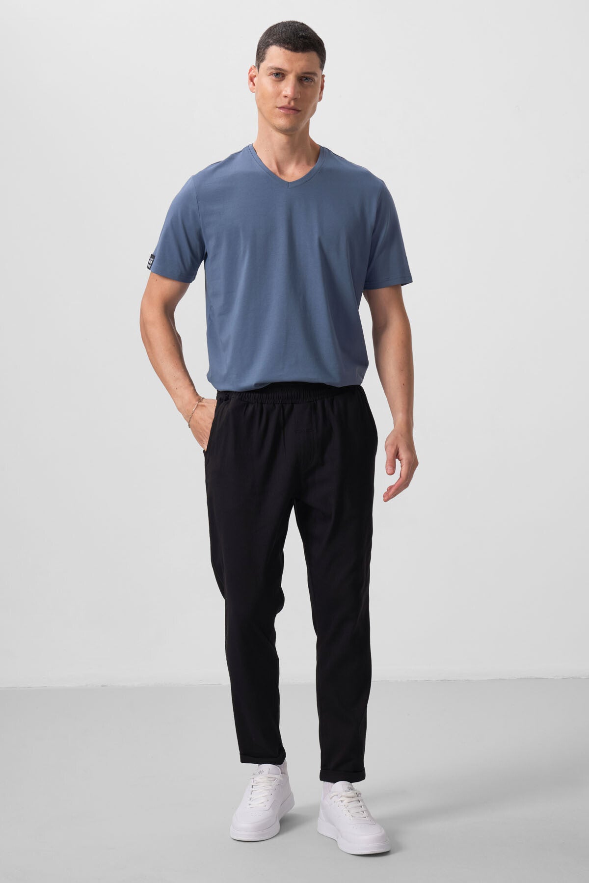 Siyah Standart Fit Dokuma Hafif Esnek Chino Erkek Pantolon - 82175