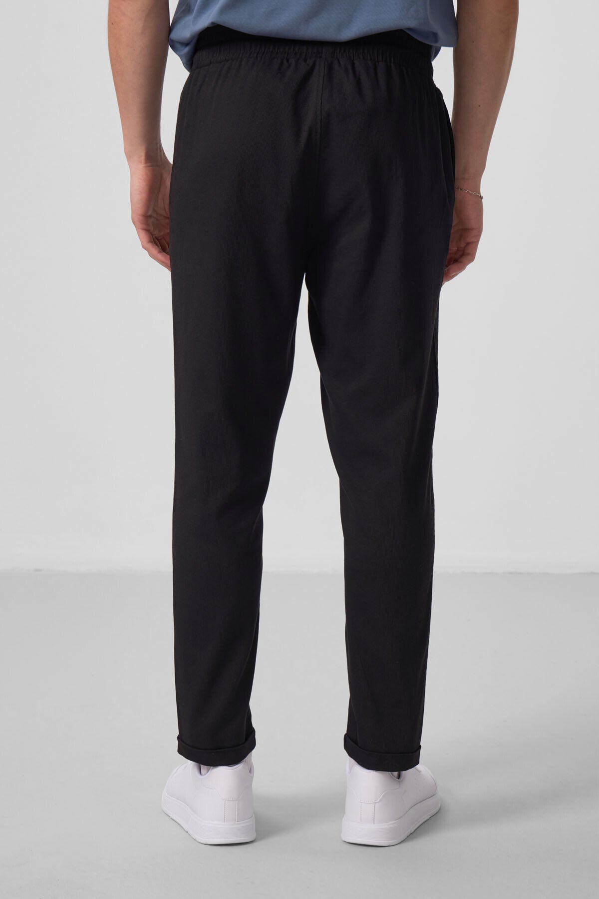 Siyah Standart Fit Dokuma Hafif Esnek Chino Erkek Pantolon - 82175