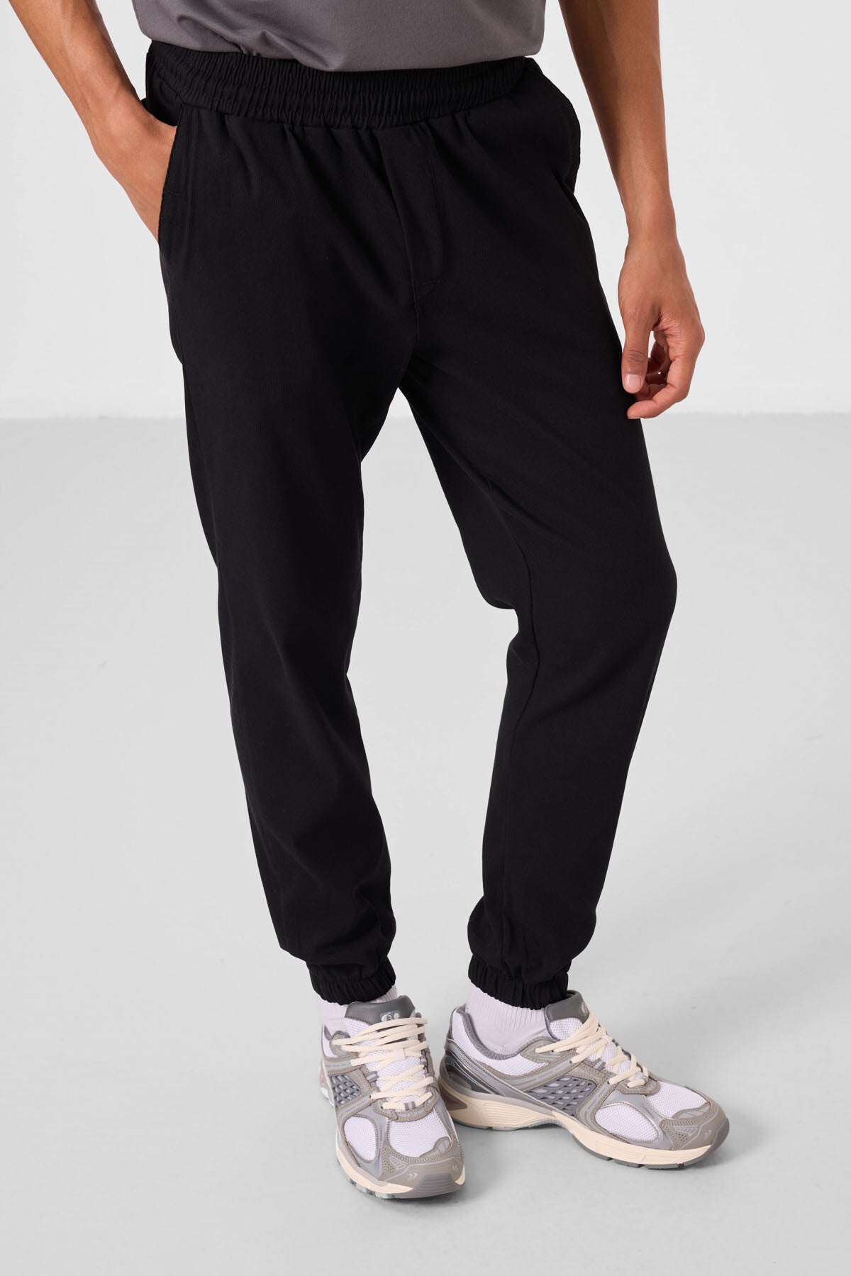 Siyah Standart Fit Dokuma Hafif Esnek Chino Erkek Pantolon - 82176