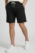 Black Standard Fit Basic Back Pocket Men's Shorts - 81314