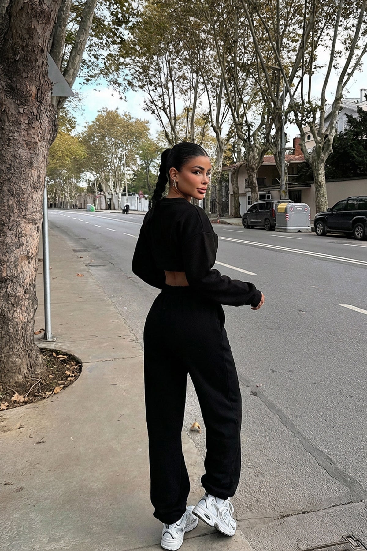 Siyah Fluid Eşofman Takım ATE-3702