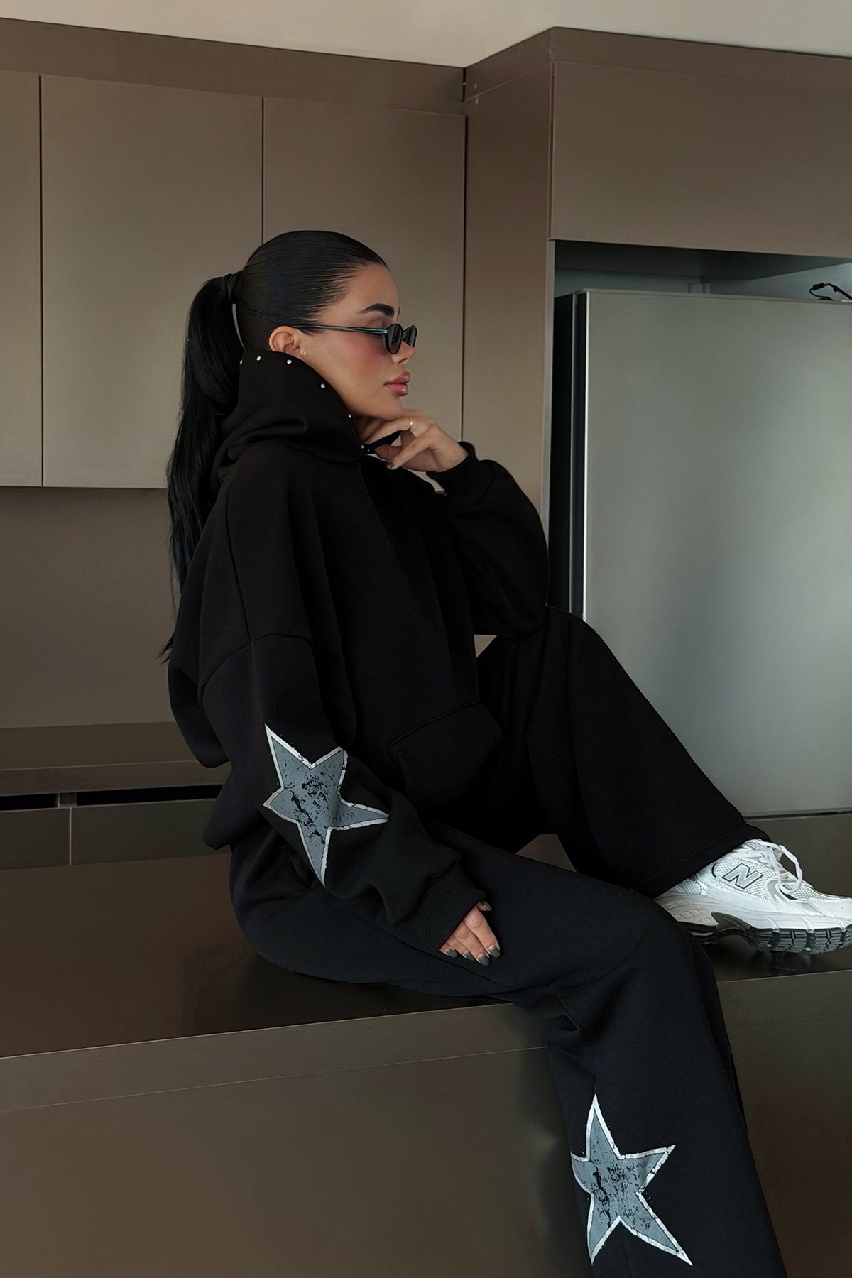 Siyah Stars Eşofman Takım ATE-3720