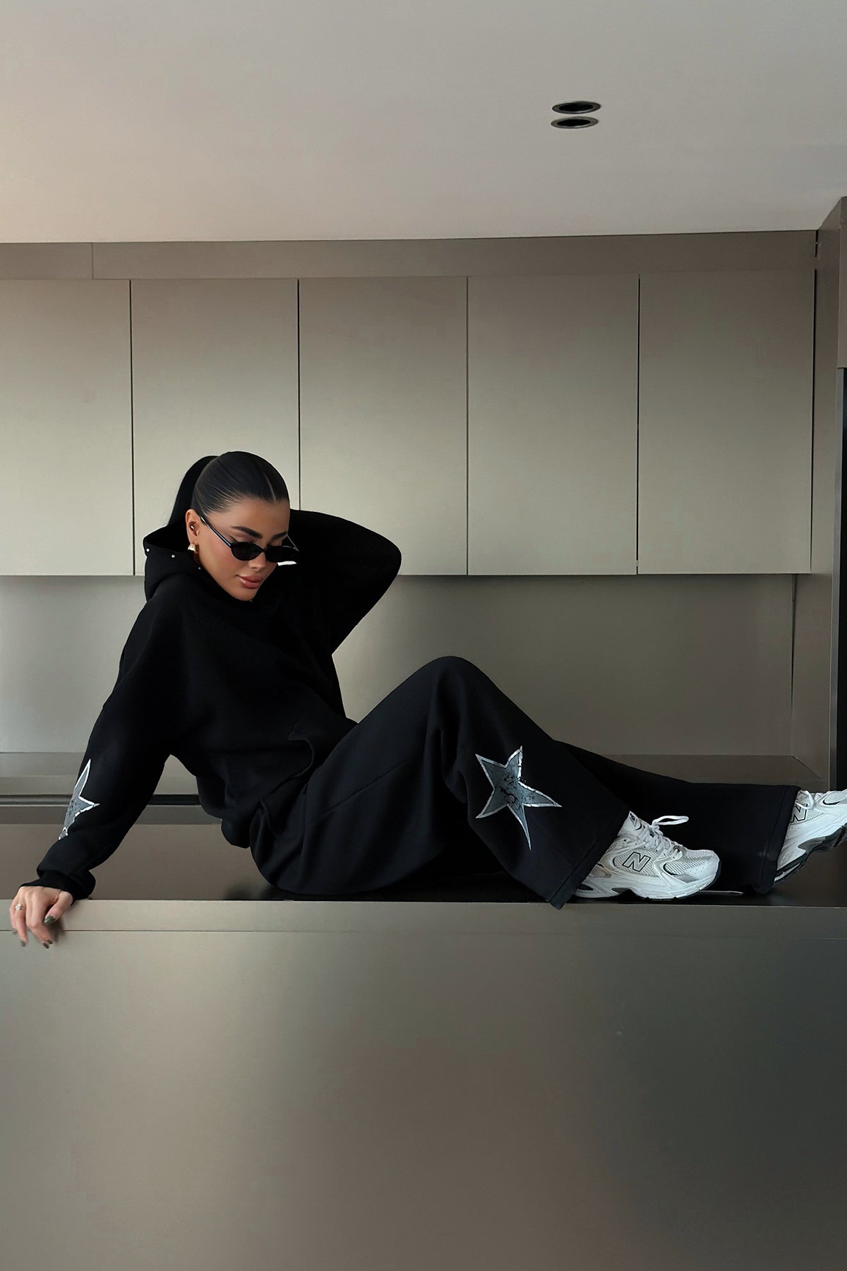 Siyah Stars Eşofman Takım ATE-3720