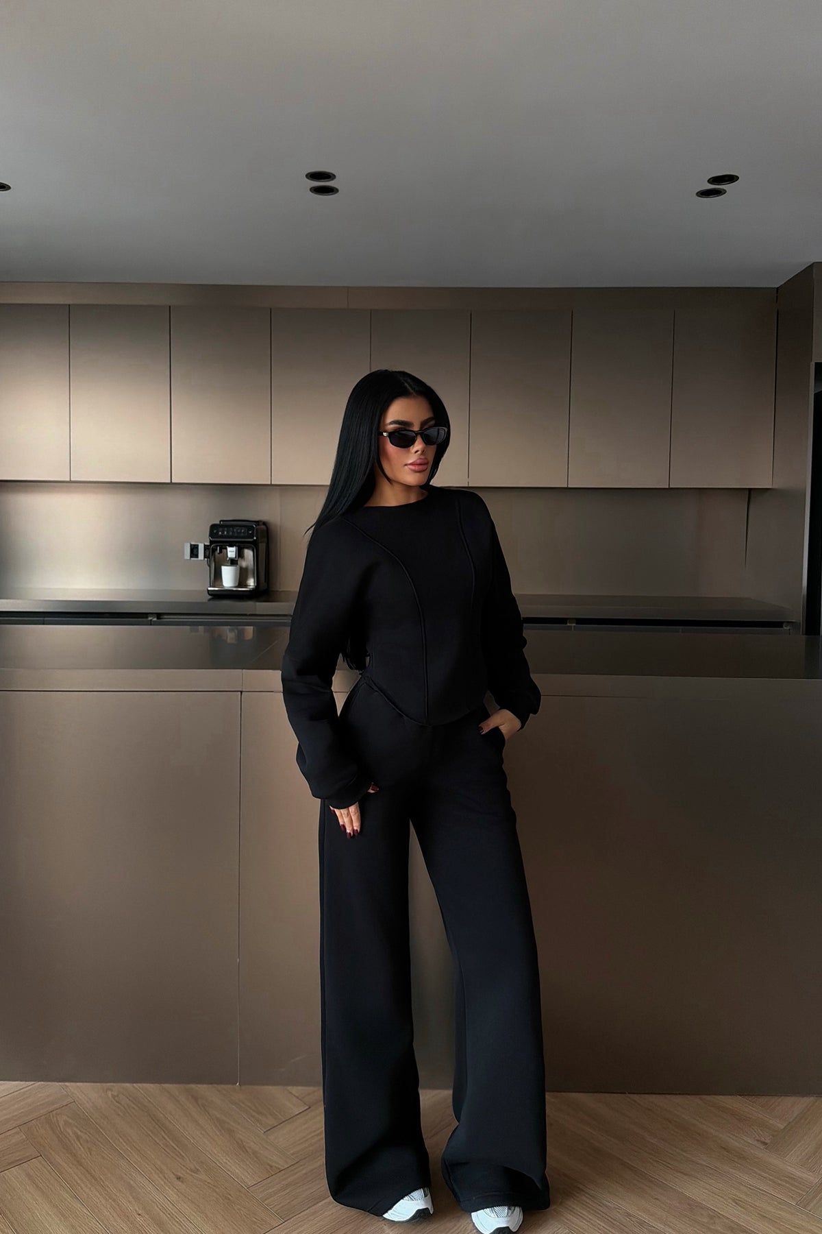 Siyah Oska eşofman takımı ATE-4104