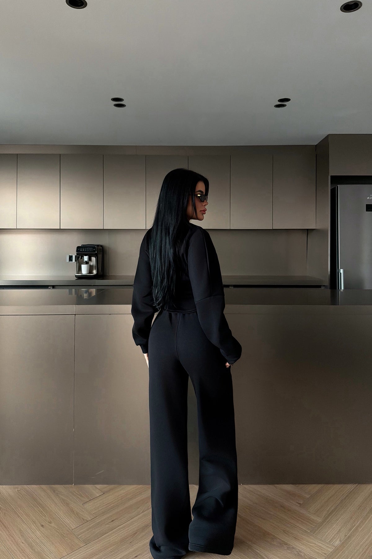 Siyah Oska eşofman takımı ATE-4104