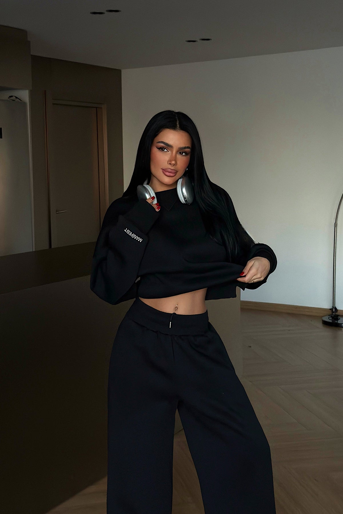 Siyah Manifest Eşofman Takımı ATE-4166