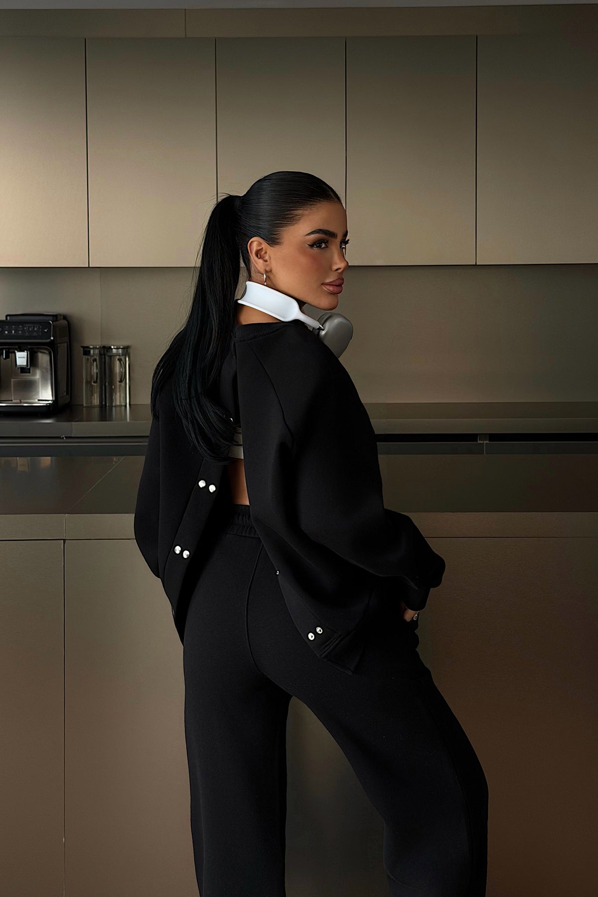 Siyah Revovy Eşofman Takımı ATE-4279