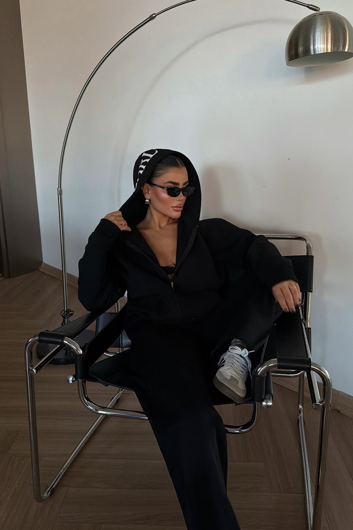 Siyah Bonny Fermuarlı Eşofman Takımı ATE-3869