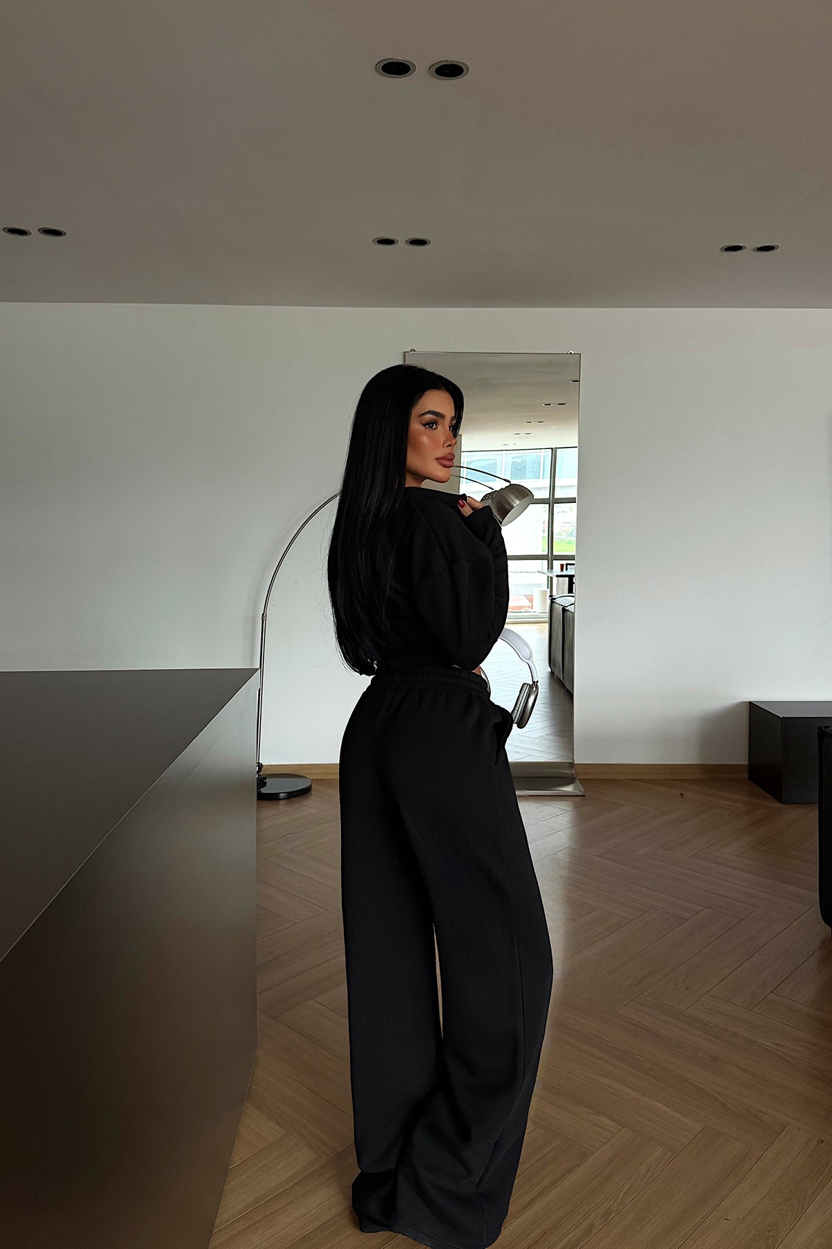 Siyah Doutzen Eşofman Takımı ATE-4136