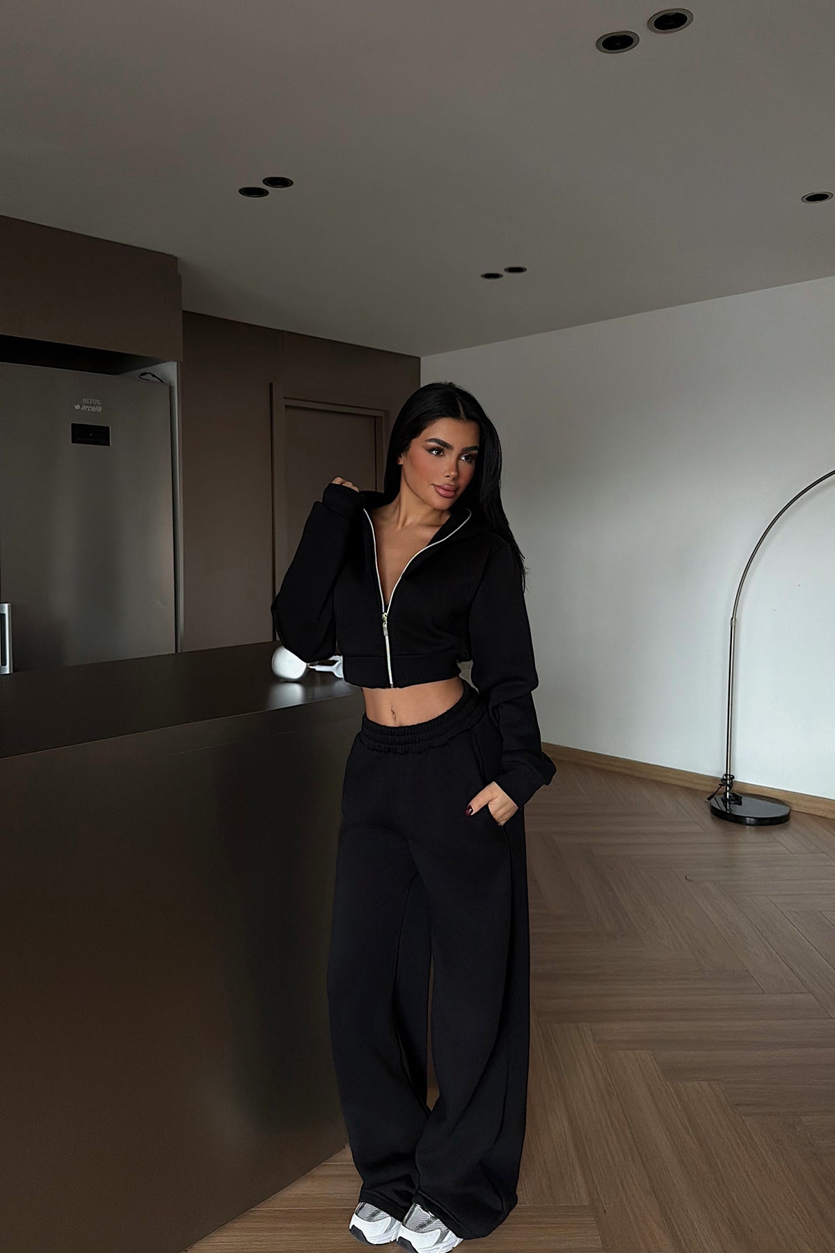 Siyah Jayla eşofman takımı ATE-4156