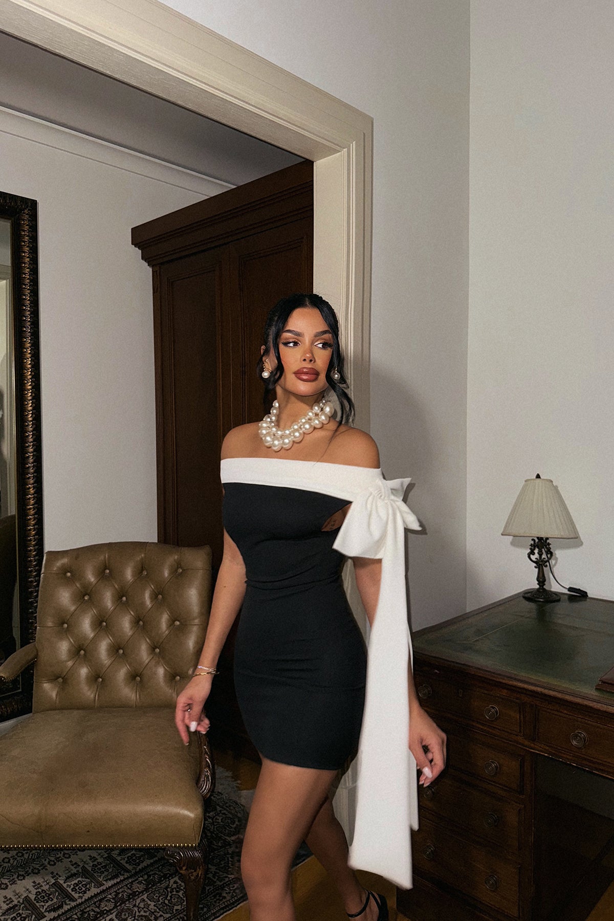 Siyah Delmira Fiyonk Elbise ATE-2141