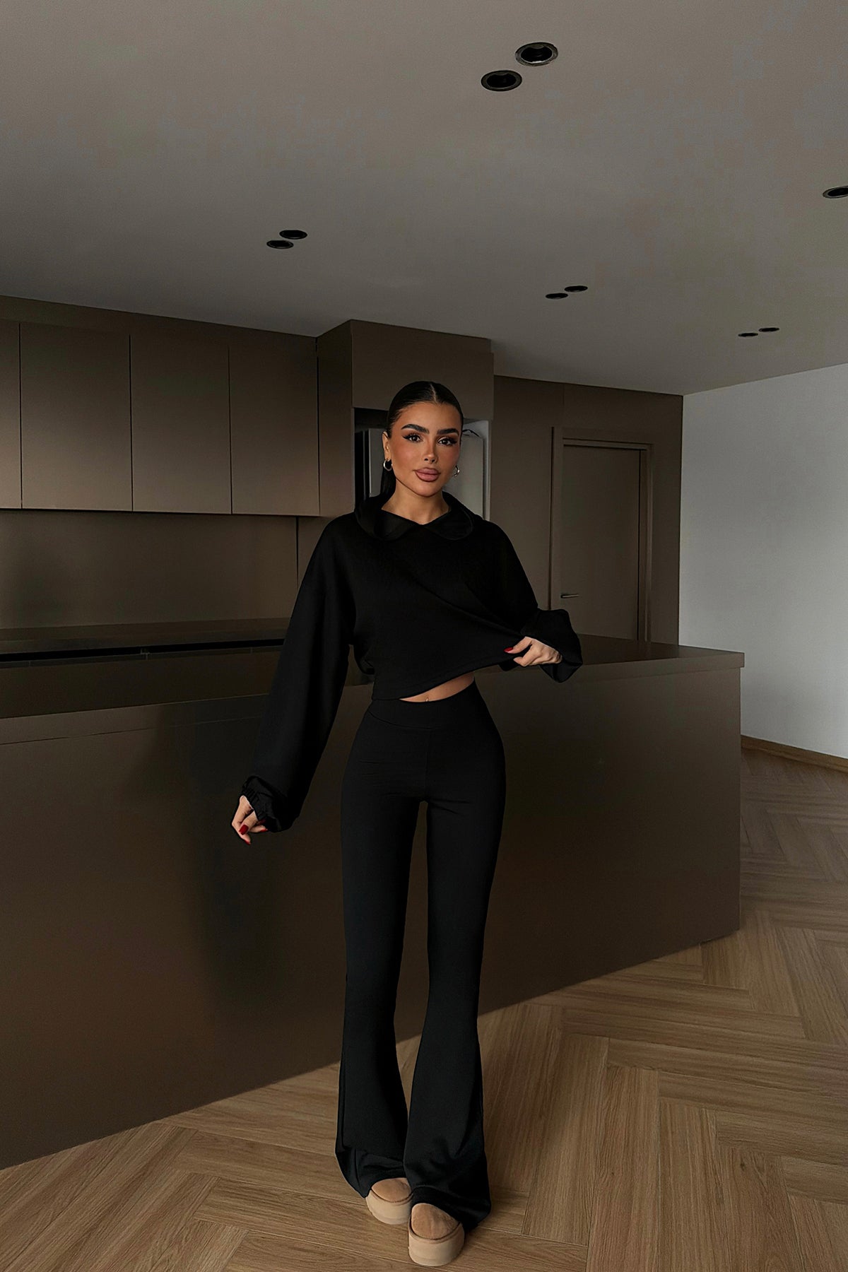 Siyah Kerrie Eşofman Takım ATE-4149