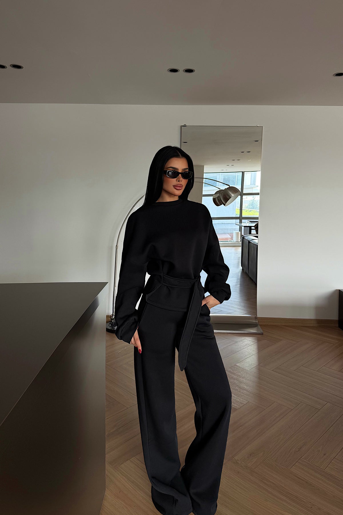 Black Luzzy Tracksuit Set ATE-4112