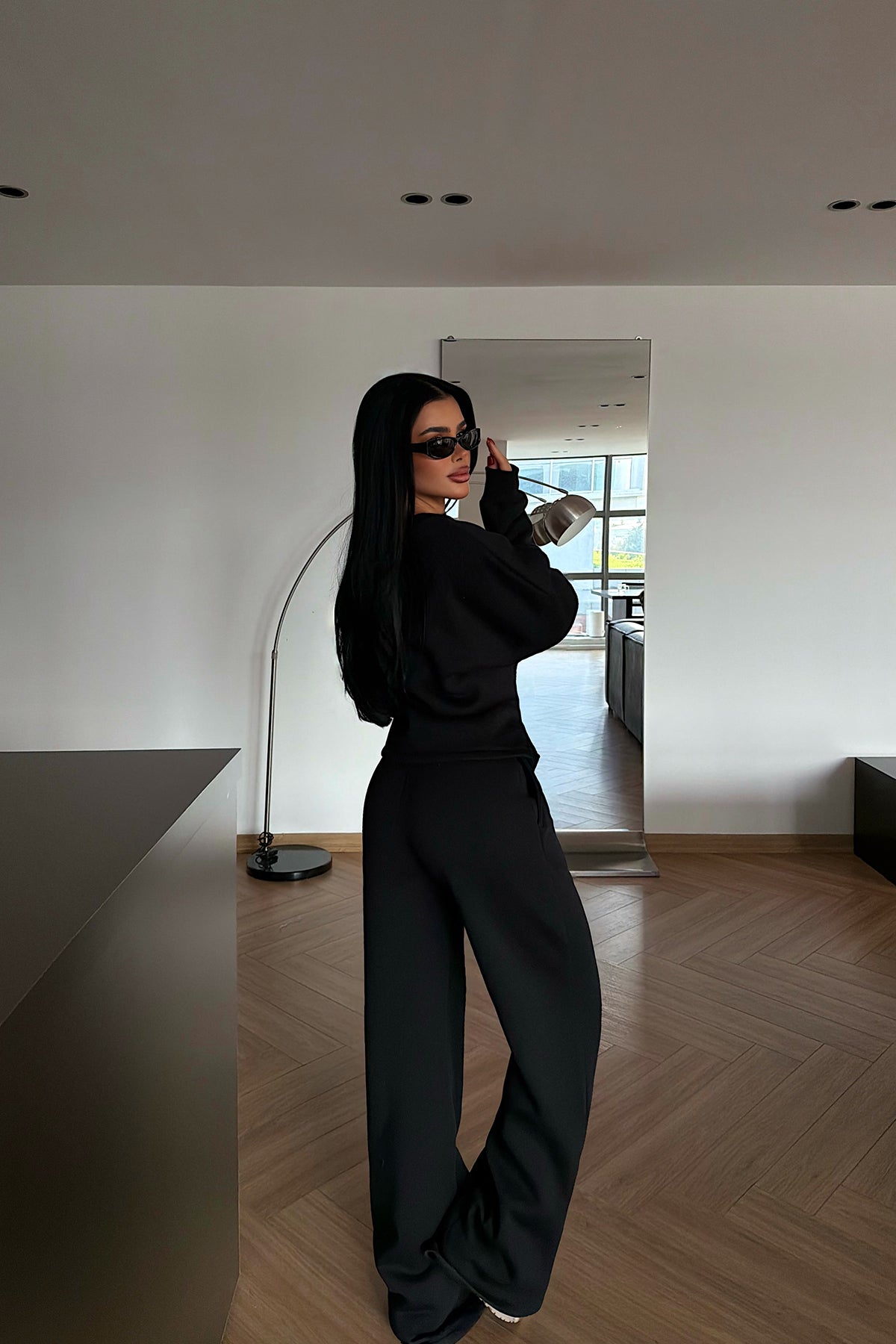 Black Luzzy Tracksuit Set ATE-4112