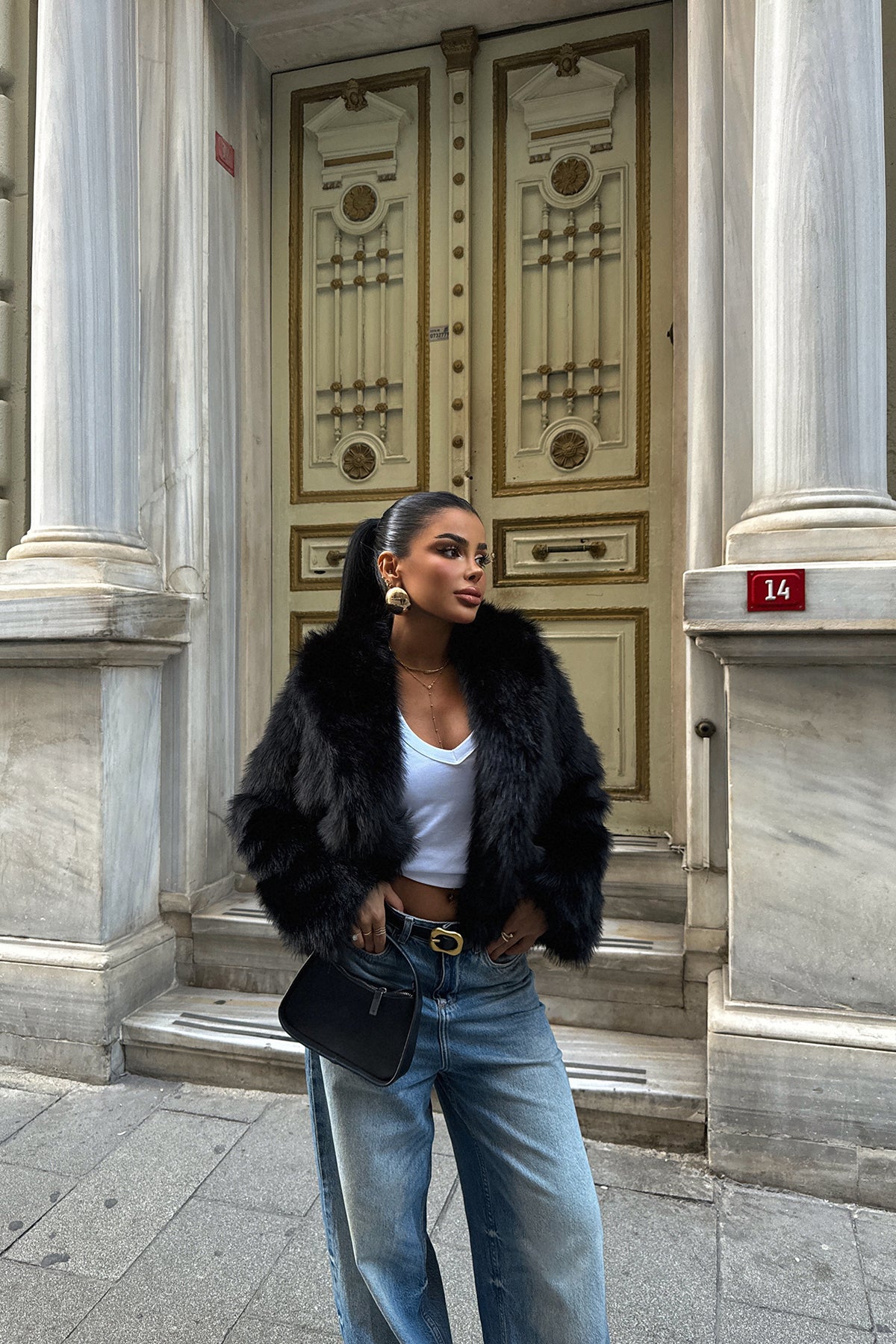 Siyah Rufina Kürk ATE-1602