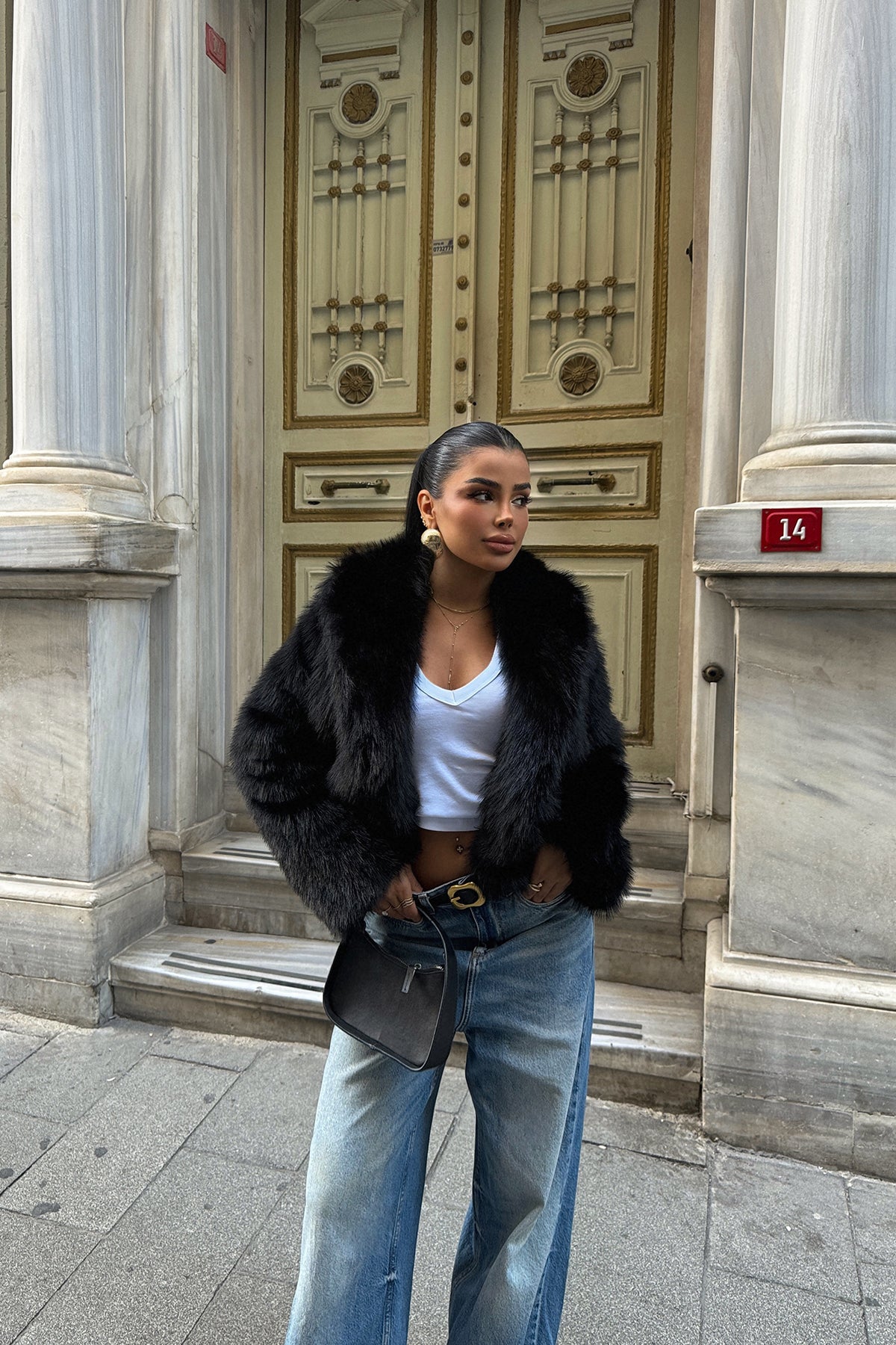 Siyah Rufina Kürk ATE-1602