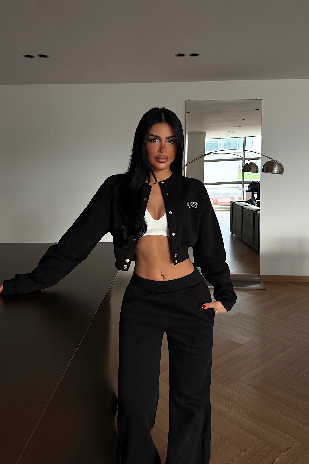 Siyah Lotee Eşofman Takım ATE-4312