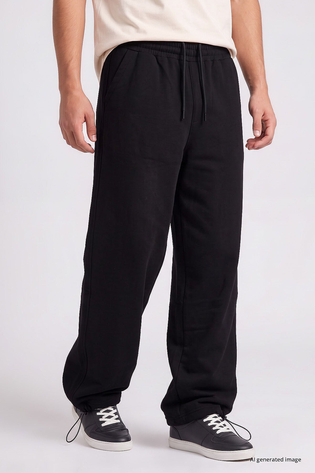 Siyah Lastikli Erkek Baggy Eşofman Alt - 82200