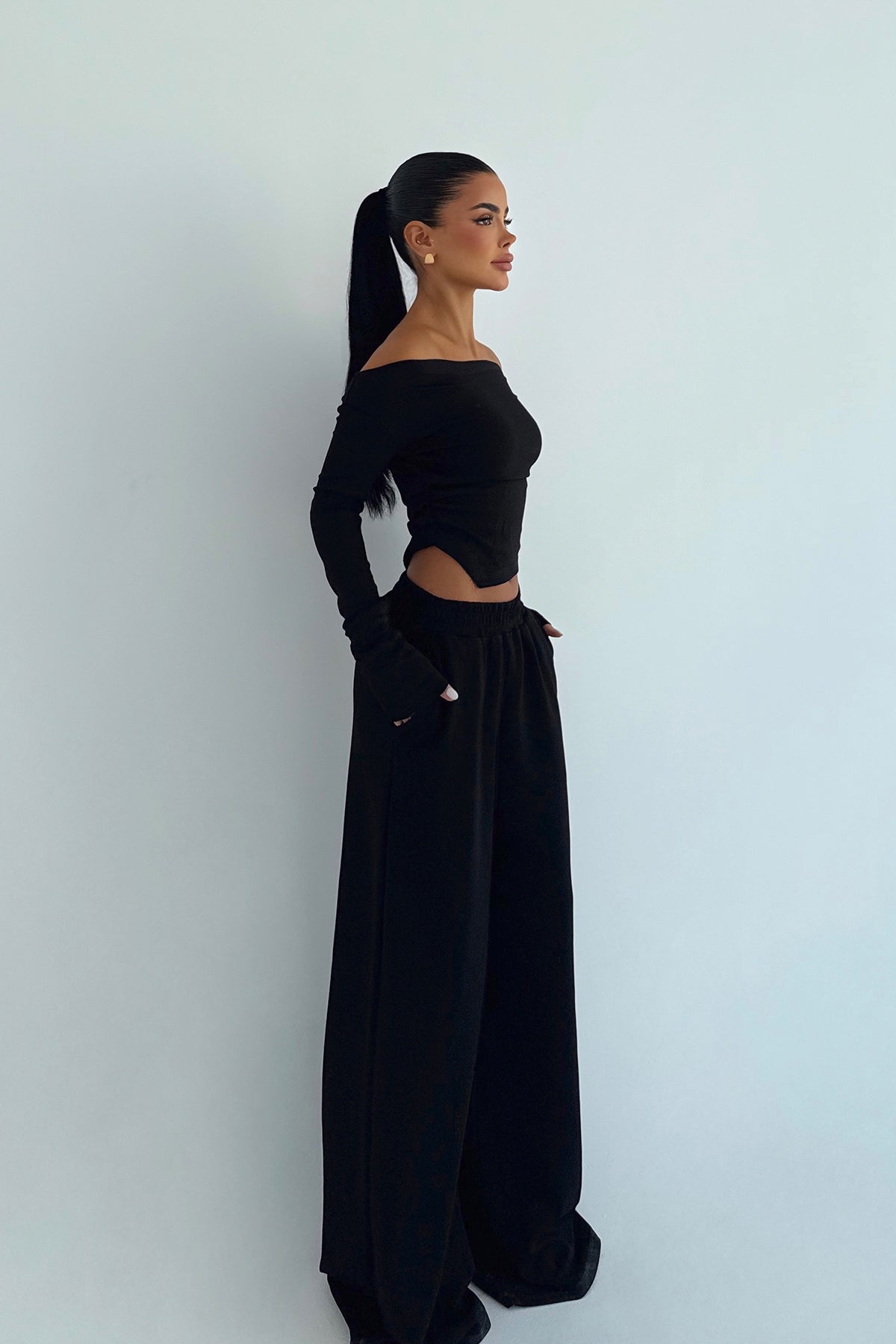 Siyah Chyler Tracksuit Takım ATE-3476