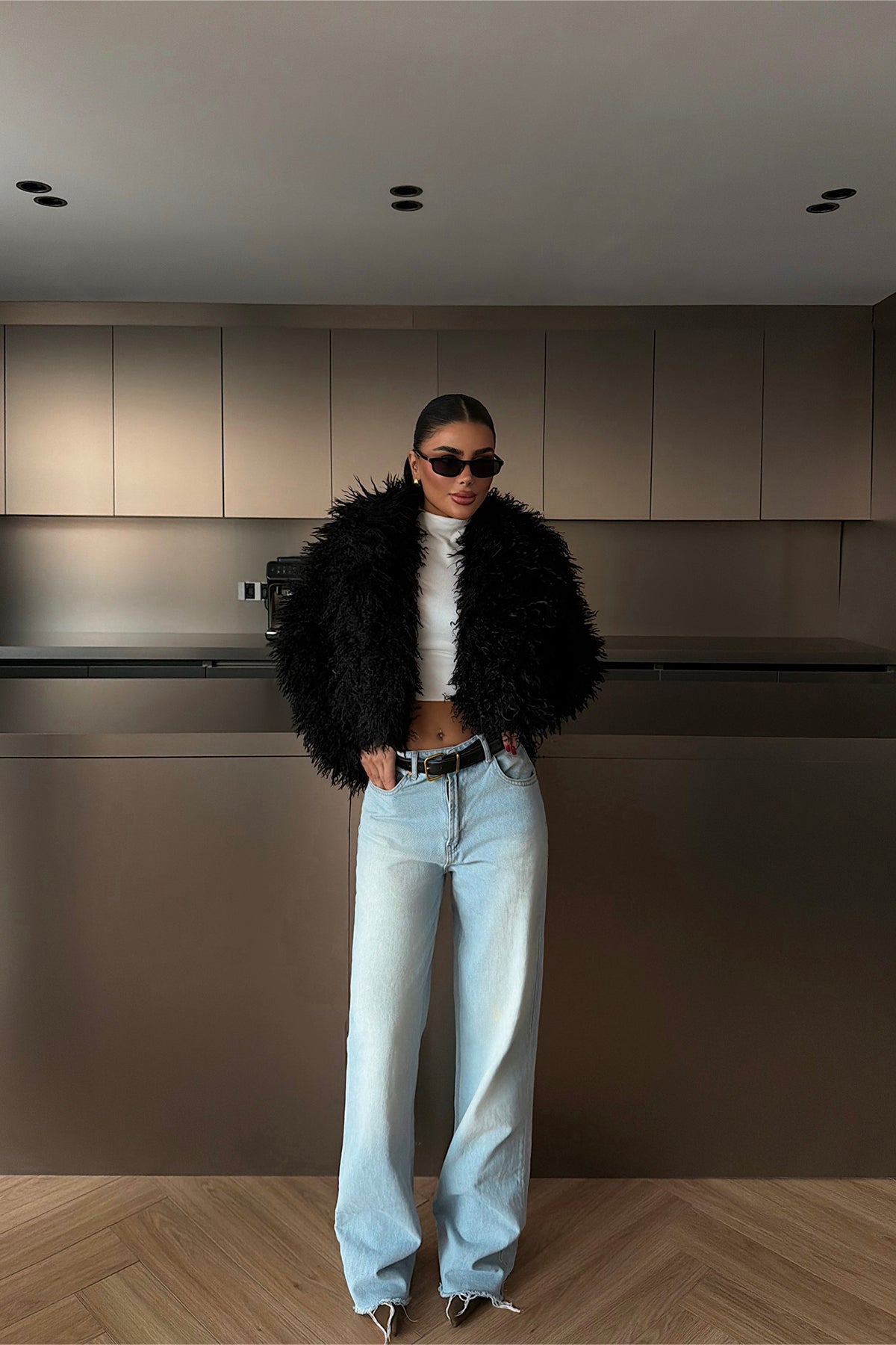 Siyah Mayfair kürk ATE-4321