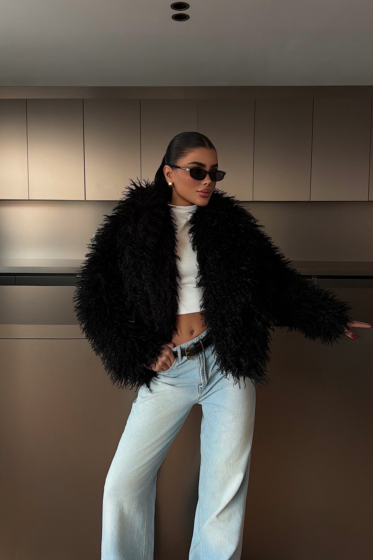 Siyah Mayfair kürk ATE-4321