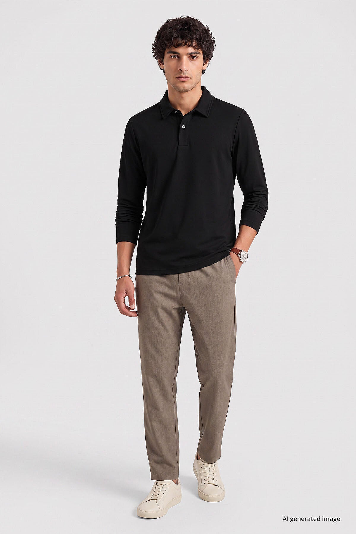 Siyah Rahat Form Basic Erkek Polo Yaka T-Shirt - 88512