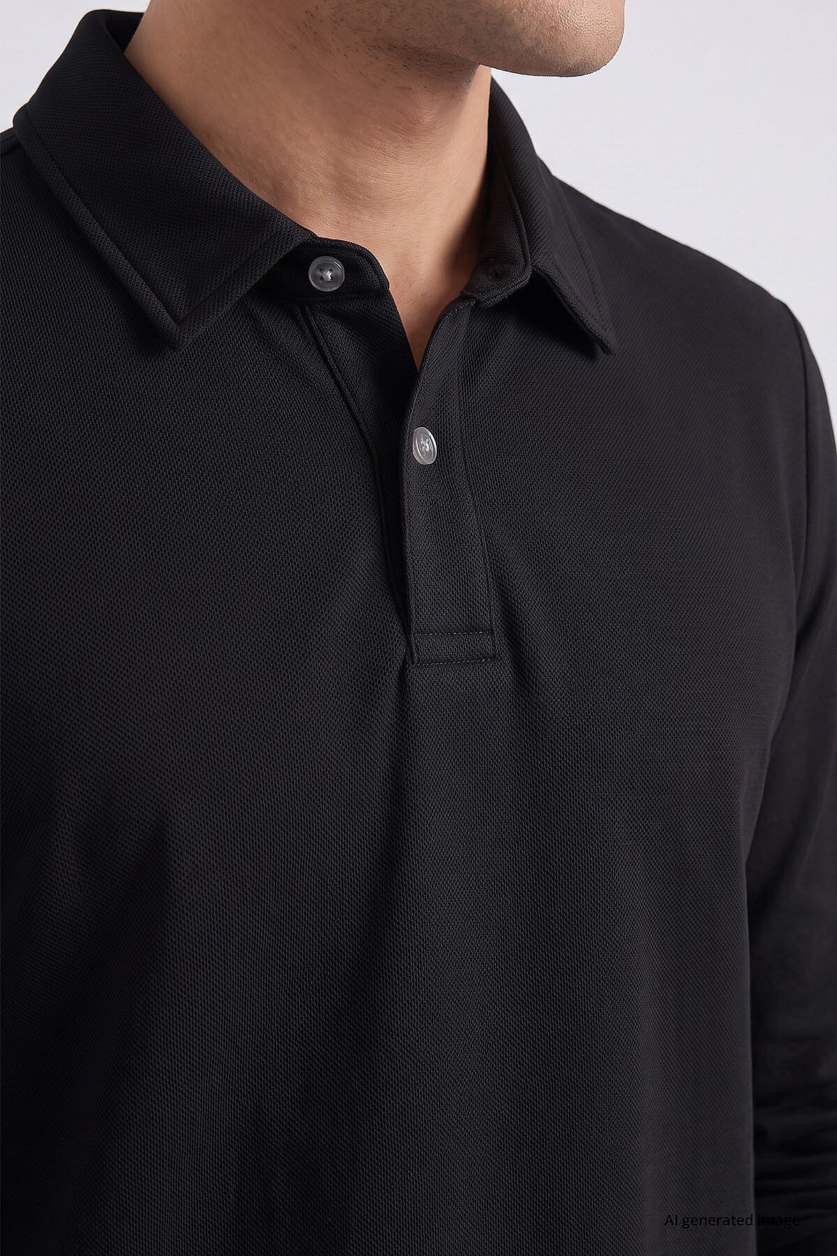 Siyah Rahat Form Basic Erkek Polo Yaka T-Shirt - 88512