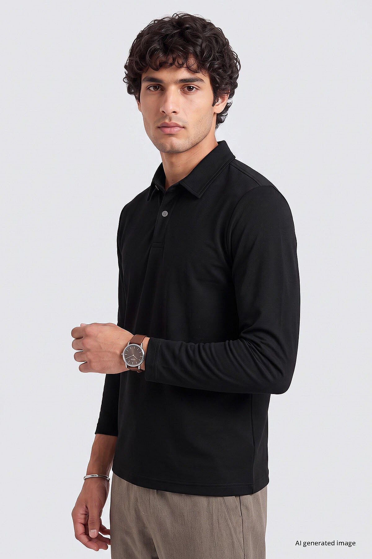 Siyah Rahat Form Basic Erkek Polo Yaka T-Shirt - 88512