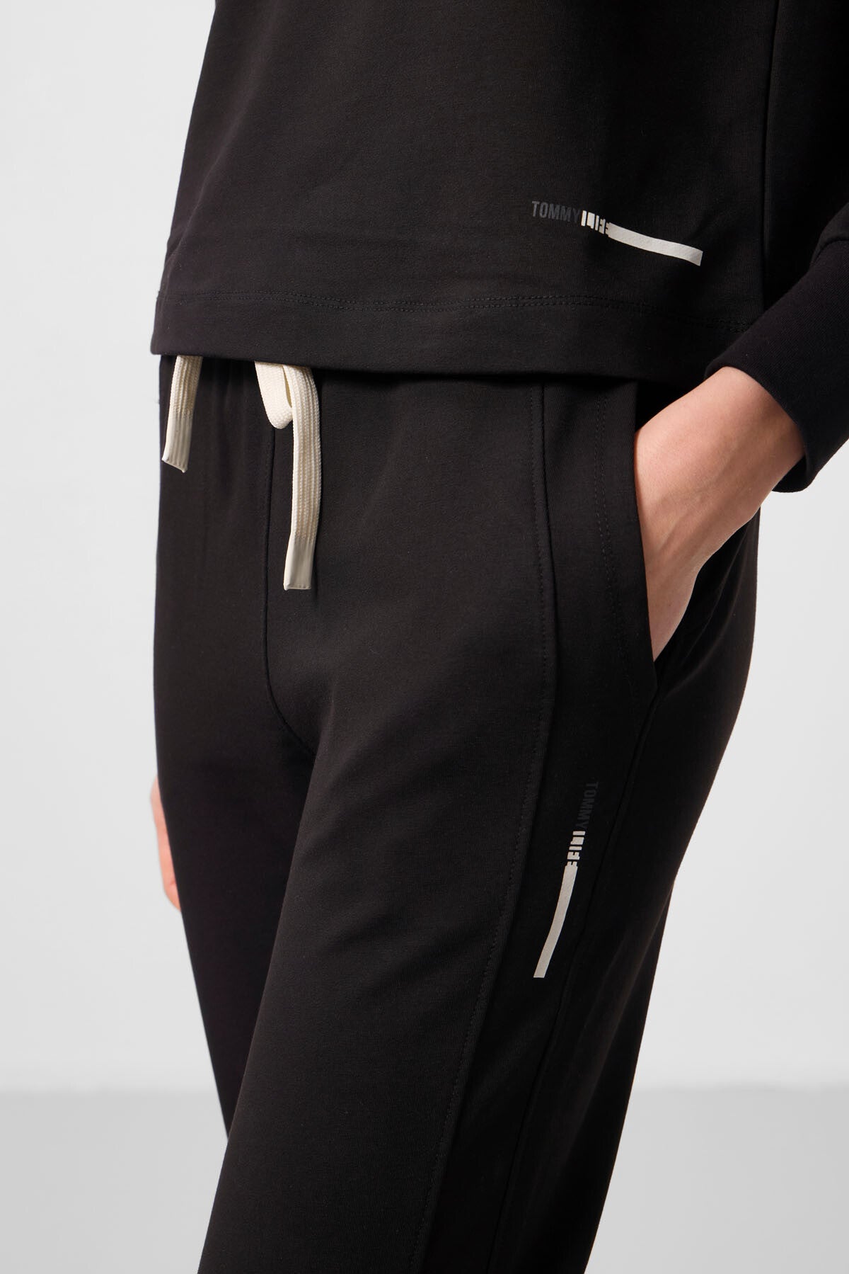 Siyah Kapüşonlu Oversize Kadın Eşofman Takım - 95336