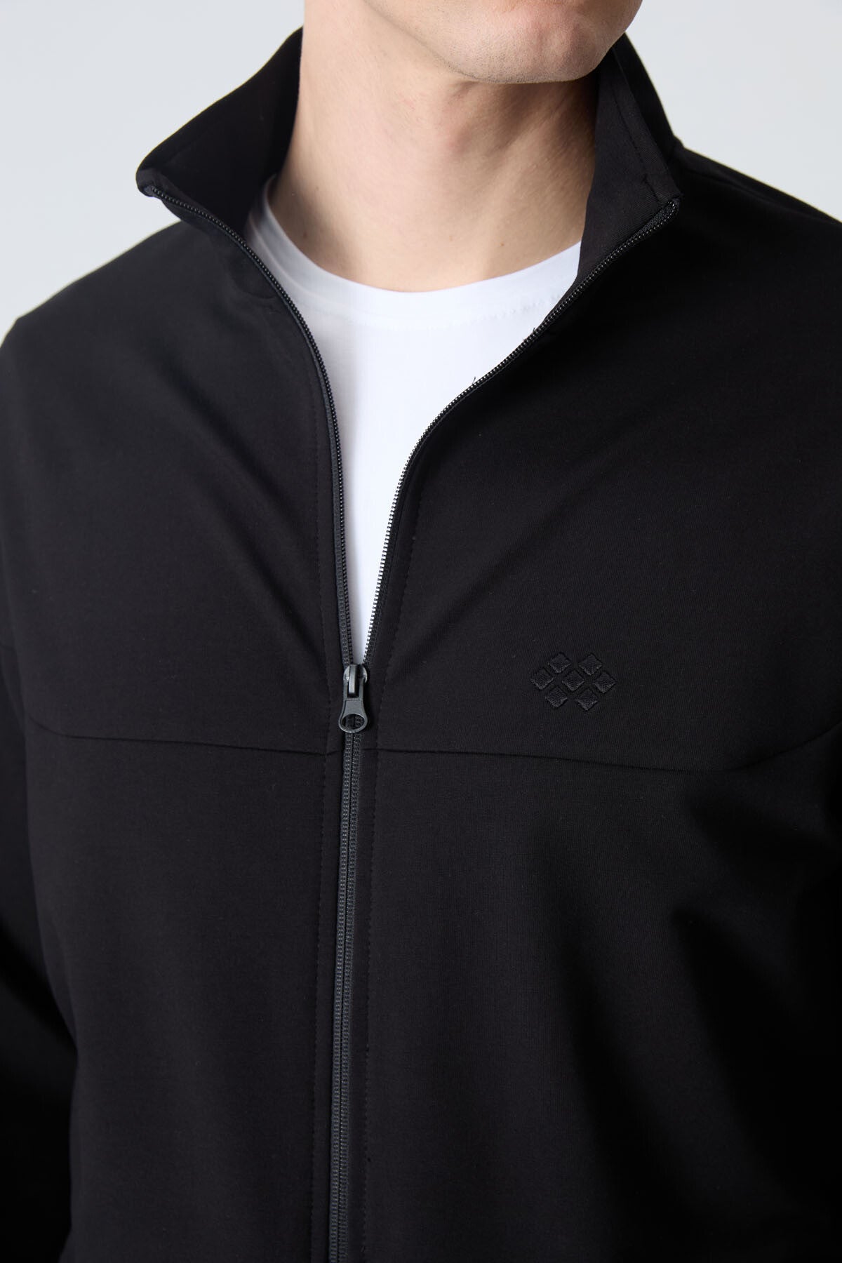 Siyah Pamuklu Kalın Yumuşak Dokulu Comfort Fit Basic Erkek Eşofman Takım - 85260