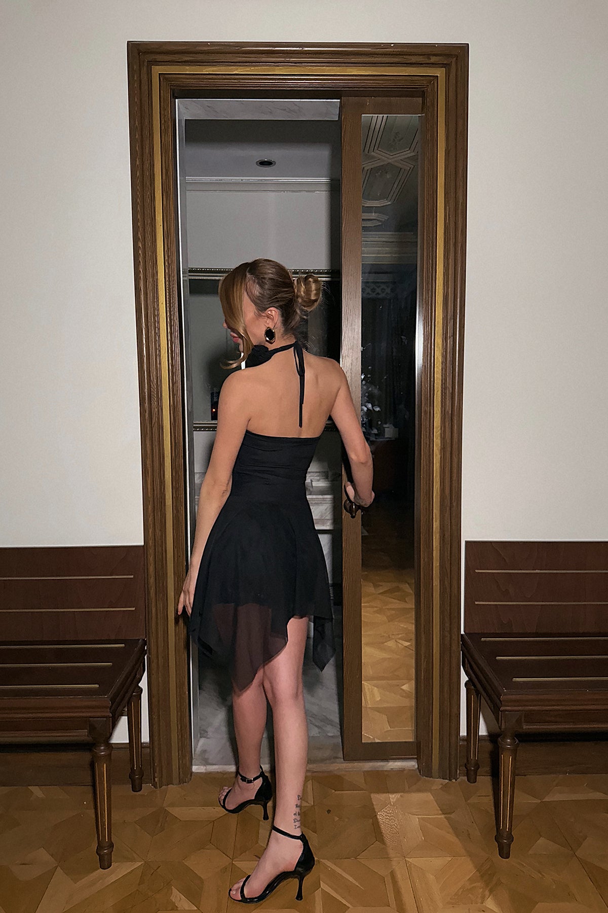 Siyah  Delilah Mini Tül Elbise ATE-2403