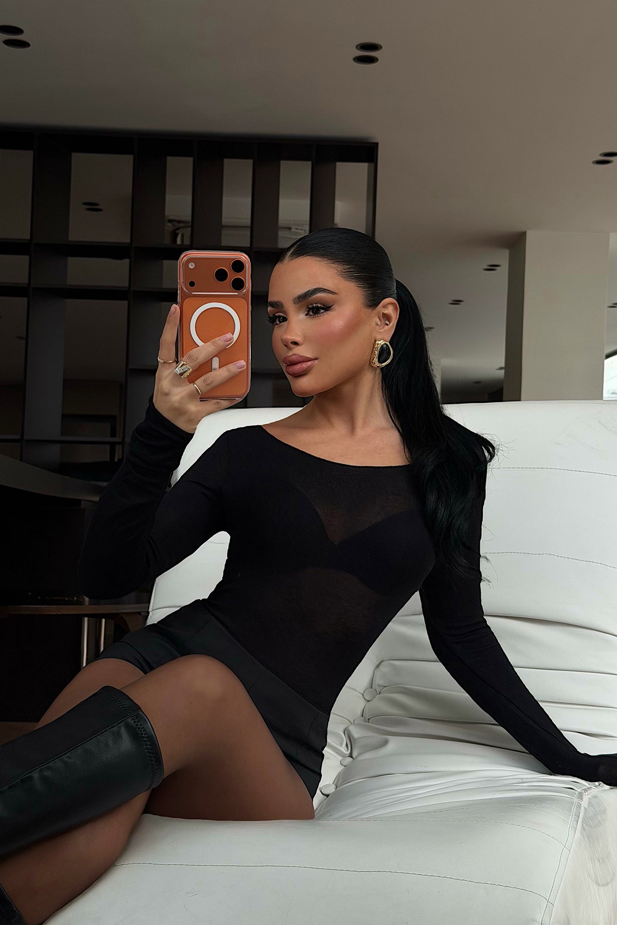 Siyah Intims Transparan Body ATE-4584