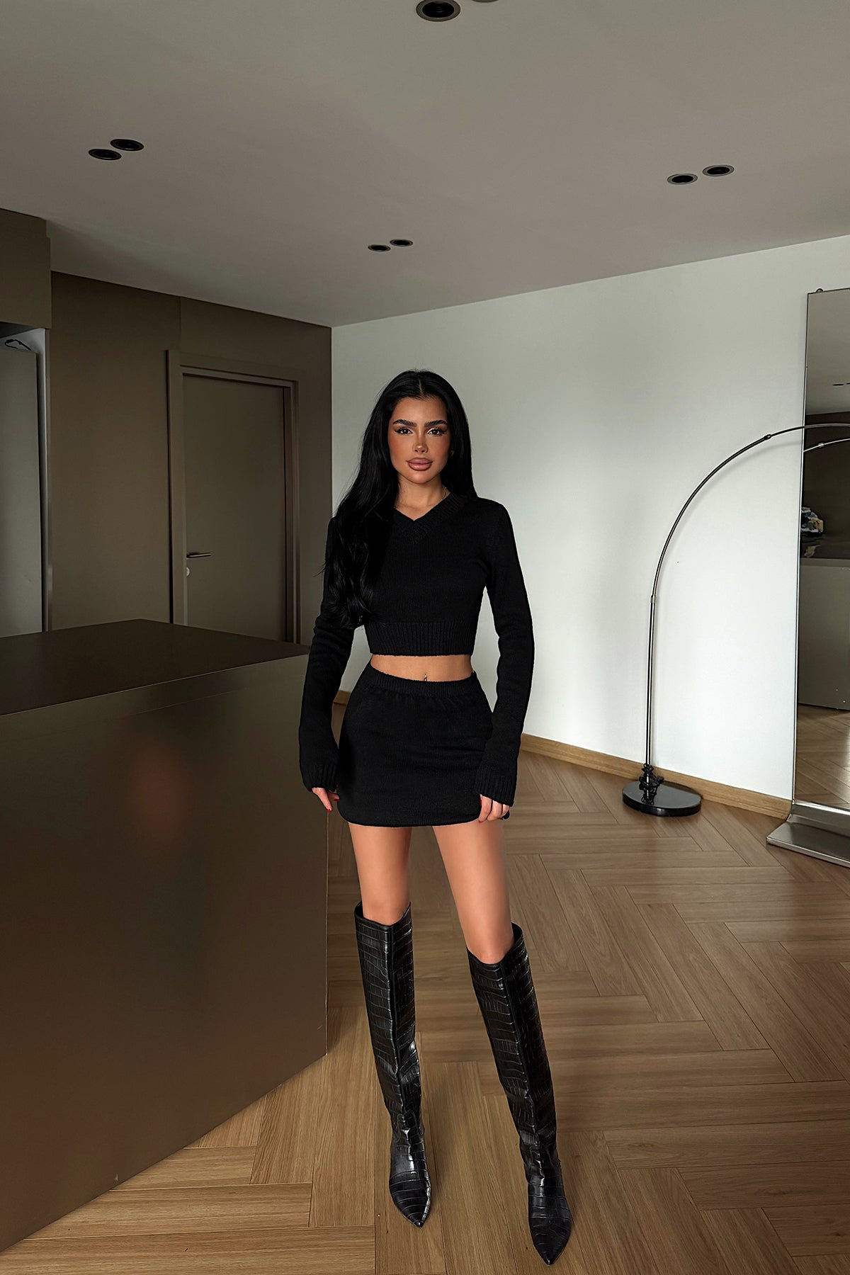 Siyah İlue Triko Takım ATE-4370