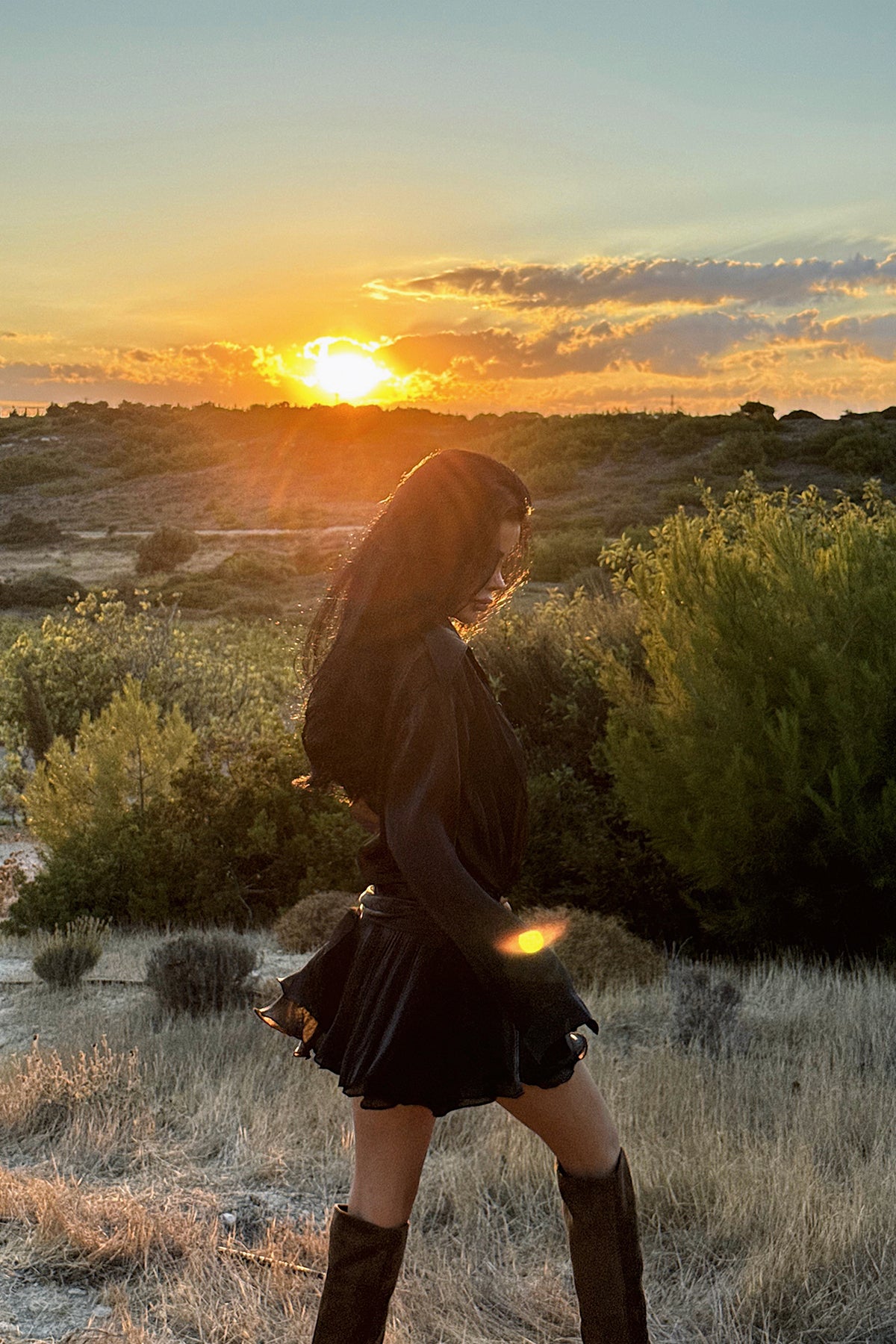 Siyah Nubyen Mini Elbise ATE-3650