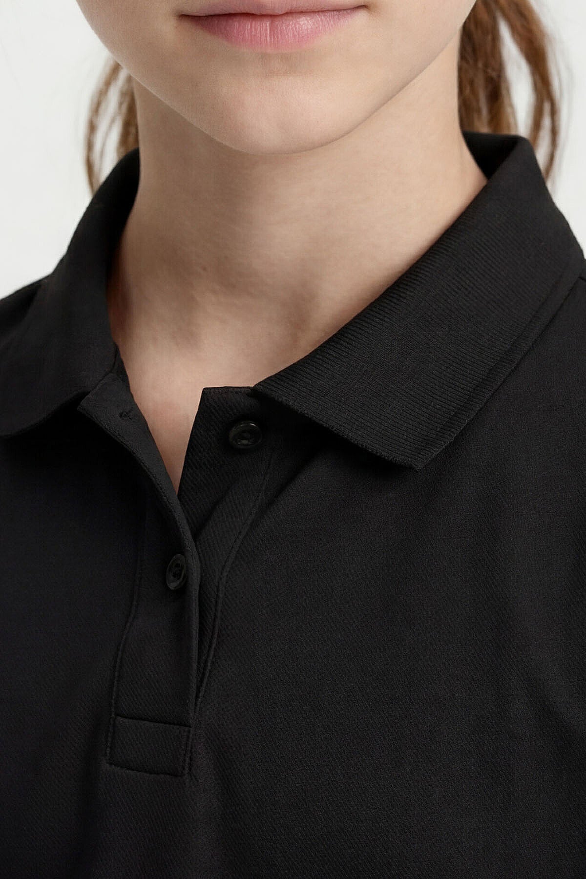 Siyah Polo Yaka Standart Fit Basic Unisex Çocuk T-Shirt - 11330