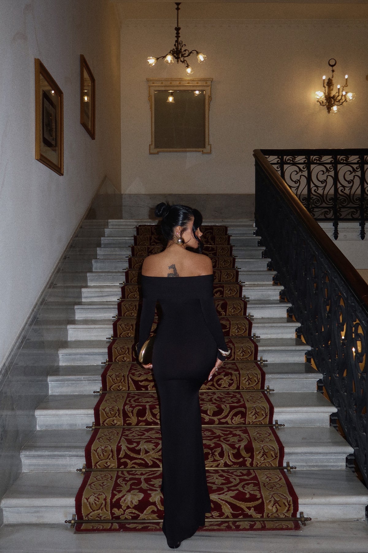 Siyah  Fallon Uzun Elbise ATE-2187