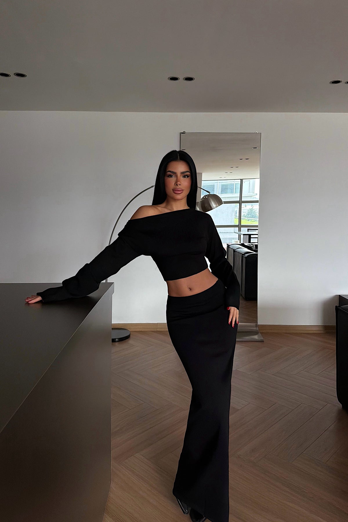 Siyah  Slayha Triko Takım ATE-4066