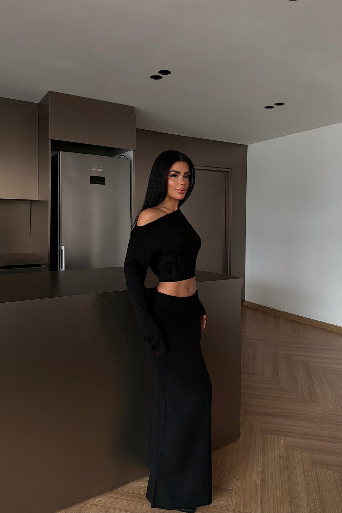 Siyah  Slayha Triko Takım ATE-4066