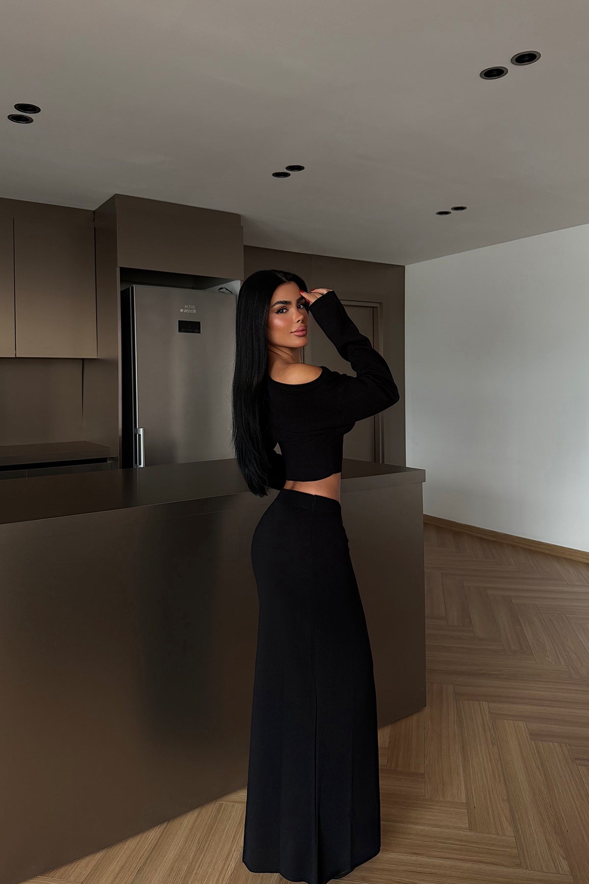 Siyah  Slayha Triko Takım ATE-4066