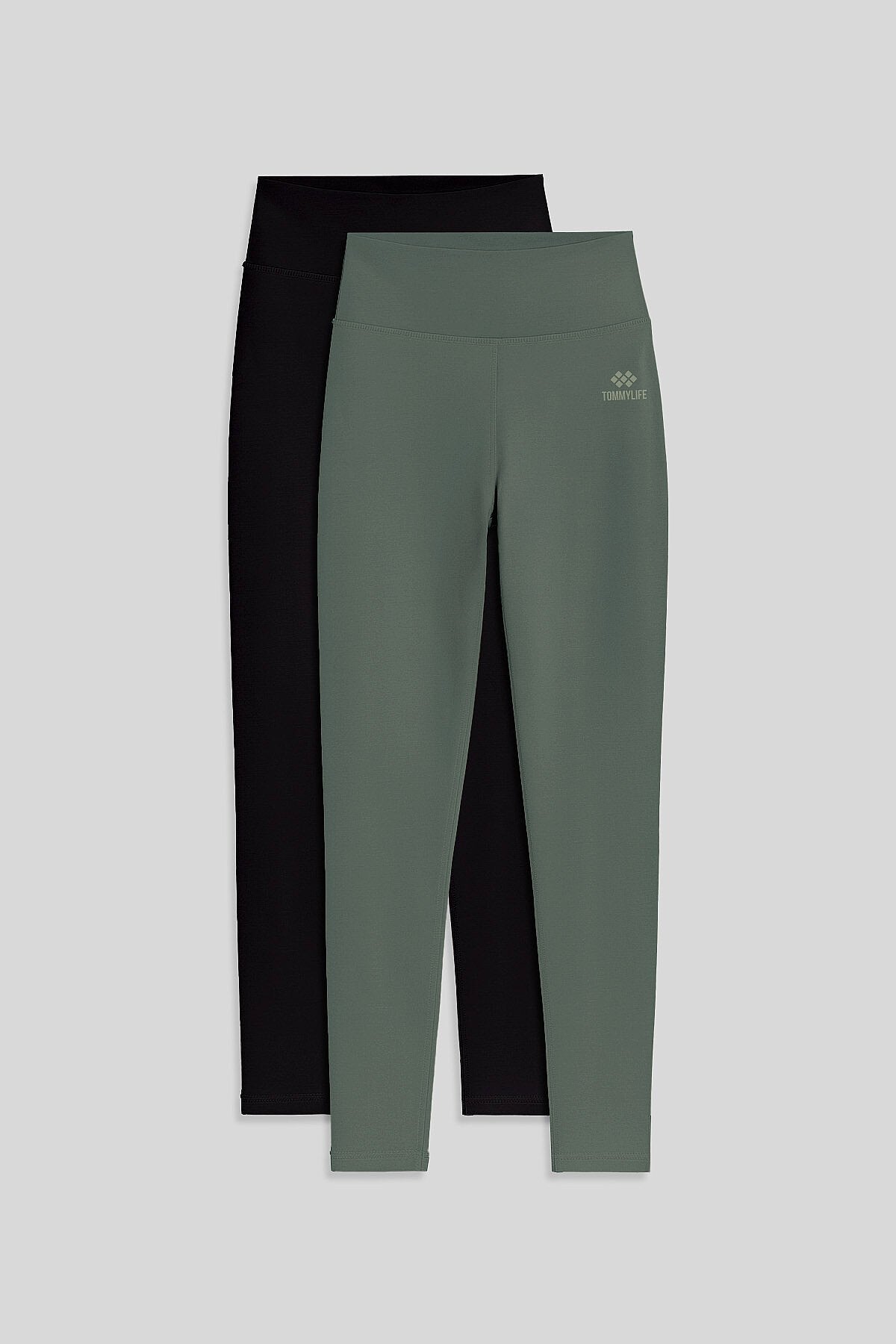 Slim Fit 2'li Paket Siyah-Çağla Kadın Tayt - 94011